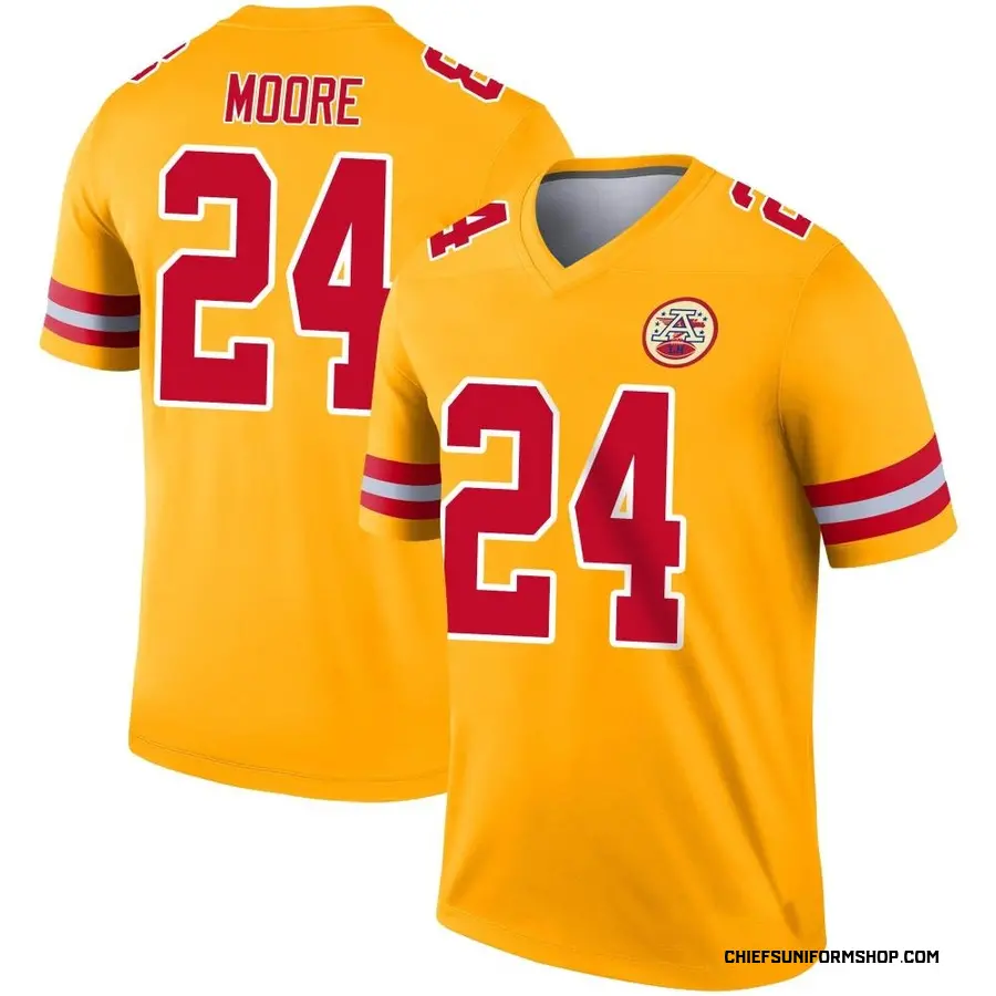 Nike Skyy Moore Kansas City Chiefs Men's Legend Gold Inverted Jersey
